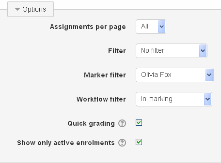Marking filter in action